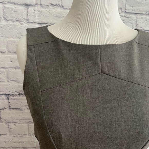 H&M sleeveless A line Dress Grey Size 10 vintage librarian vibes sz 12 - Picture 3 of 6